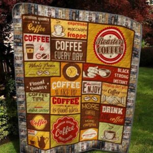 Coffee Wake Up Quilt Blanket  Quilt